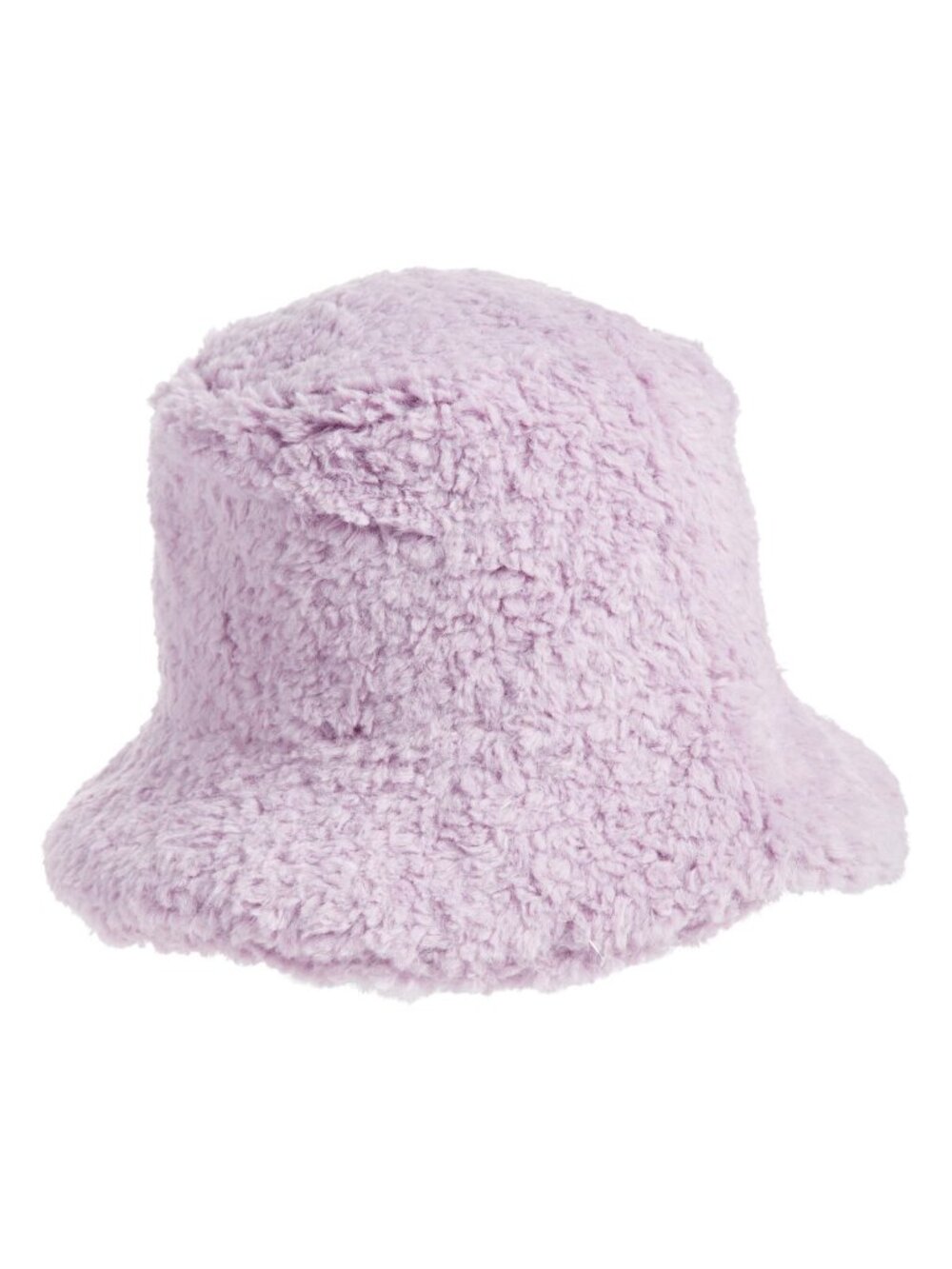 NWT Open Edit Faux Shearling Bucket Hat in Purple; One Size